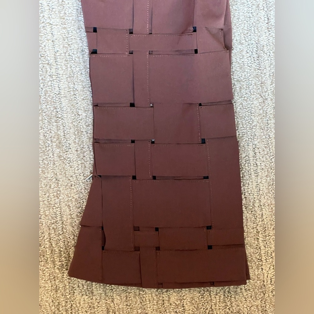 A.W.A.K.E. MODE Brown Architectural Flare Pants FR 46 US 12 NWT - Picture 12 of 13